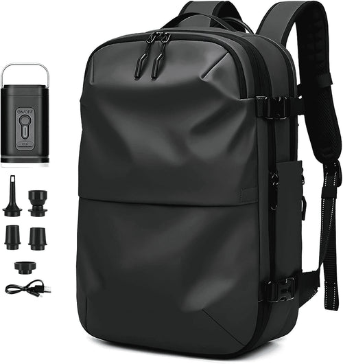 Airpack Expandable Backpack Vacuum with Pump, Anti-Theft Lock, and Compression Bag, Vacpack for Men and Women