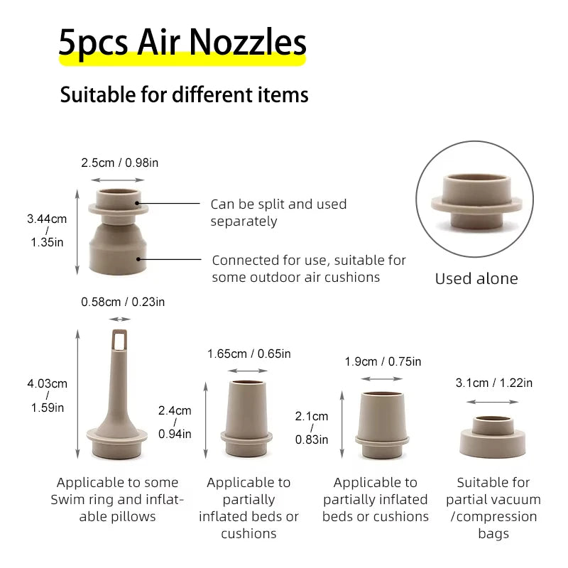 Camping Portable Electric Air Pump Wireless Air Compressor Inflator Deflator Pumps Air Cushions Beds Boat Swimming Ring