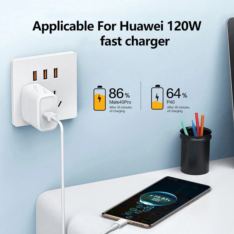 120W 10A Super Fast Charging Cable USB a to Type C Phone Charger Data Cord Quick Charge USB Type C Data Transfer Data Wire Cable