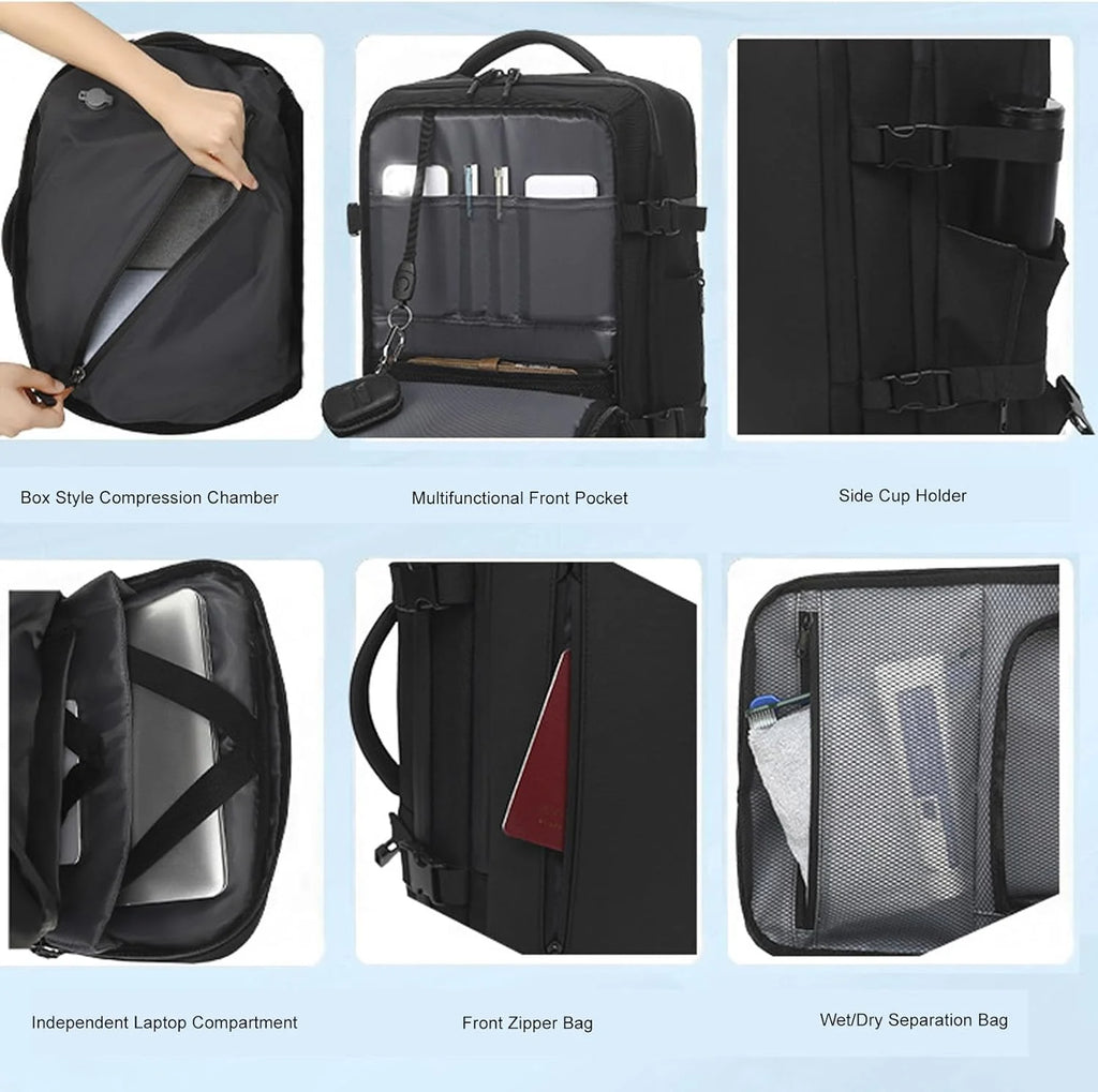 Expandable Vacuum Travel Backpack 56–75L with Pump – Dravion