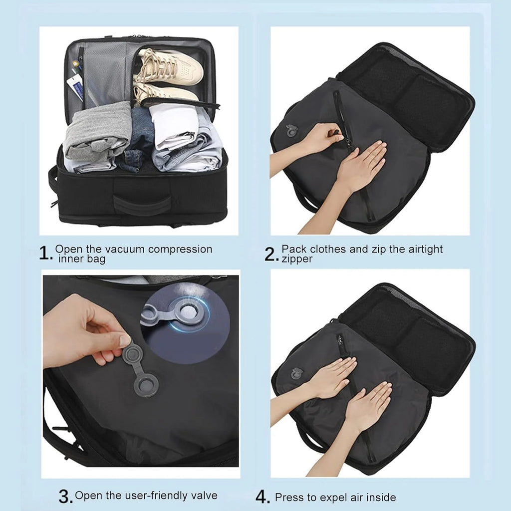 Expandable Vacuum Travel Backpack 56–75L with Pump – Dravion