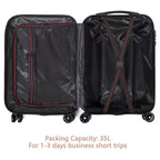 Carry on Luggage, 20" Hardside Suitcase ABS Spinner Luggage with Lock - Shell in Silver