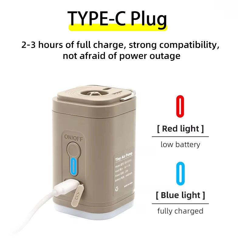 Camping Portable Electric Air Pump Wireless Air Compressor Inflator Deflator Pumps Air Cushions Beds Boat Swimming Ring