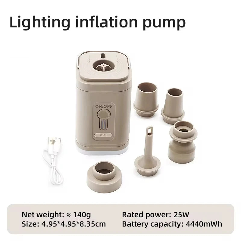 Camping Portable Electric Air Pump Wireless Air Compressor Inflator Deflator Pumps Air Cushions Beds Boat Swimming Ring